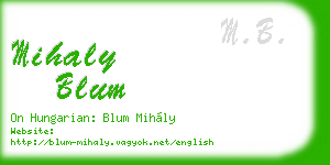 mihaly blum business card